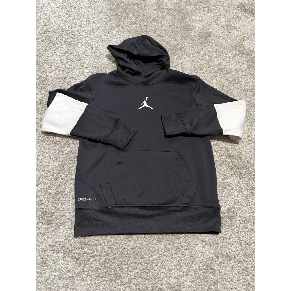 Boy's Nike Air Jordan Black Therma Dri-Fit Fleece Lined‎ Lightweight Hoodie